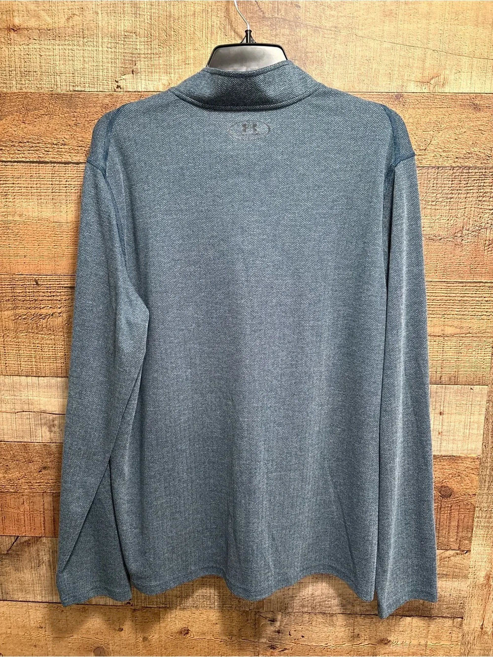 Under Armour Men’s XL 1/4 Zip Pullover Blue Herringbone HeatGear M024